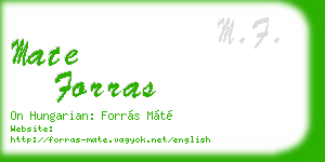 mate forras business card